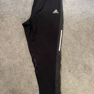 Adidas Black Sweatpants with Slim Fit and Reflective Detail